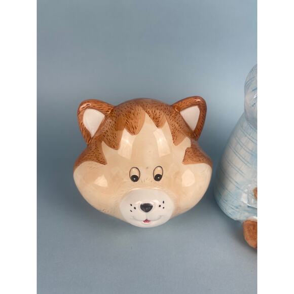 Mother Mama Cat with Kitten Cookie Jar Kitschy Anthropomorphic - Picture 7 of 8